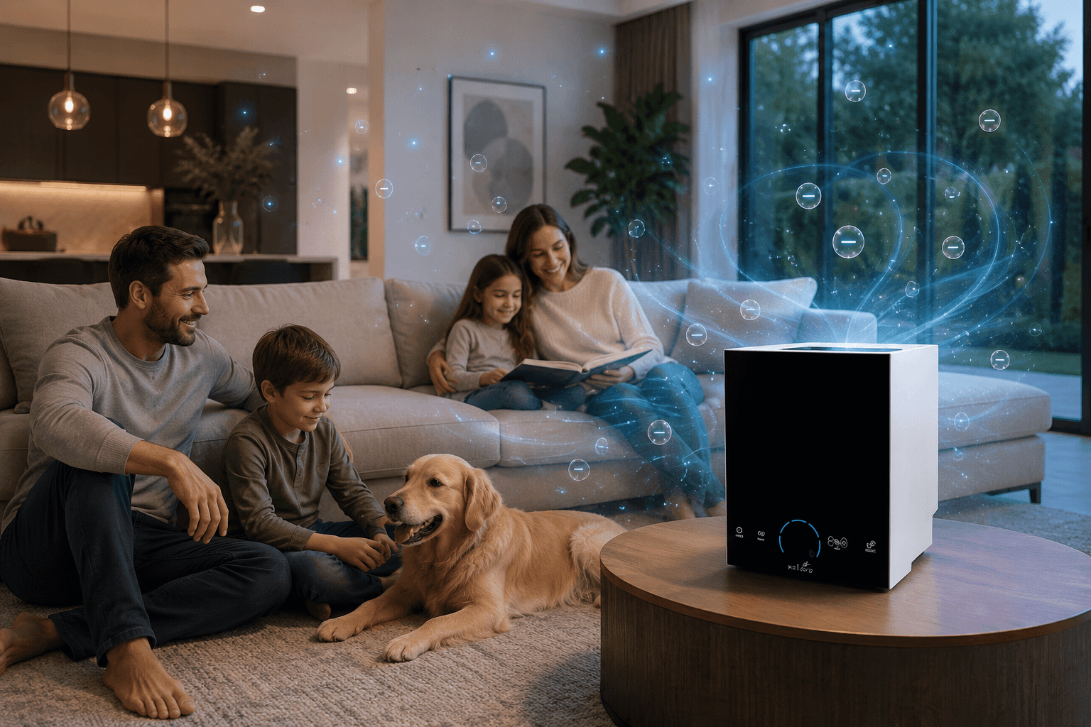 Family enjoying a cleaner home environment